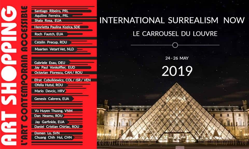 Maarten VetArt Vet's name on a flyer of International Surrealism Now. At Le Carrousel Du Louvre 2019.
